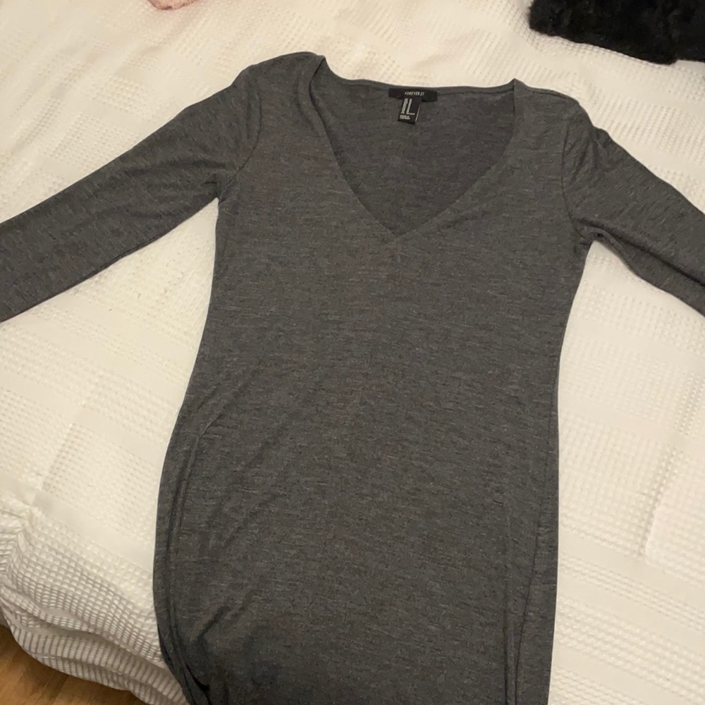 Gray mini bodycon dress